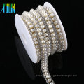 Wholesale Crystal Rhinestone Trimming White Plastic Beaded Trim For Apparel